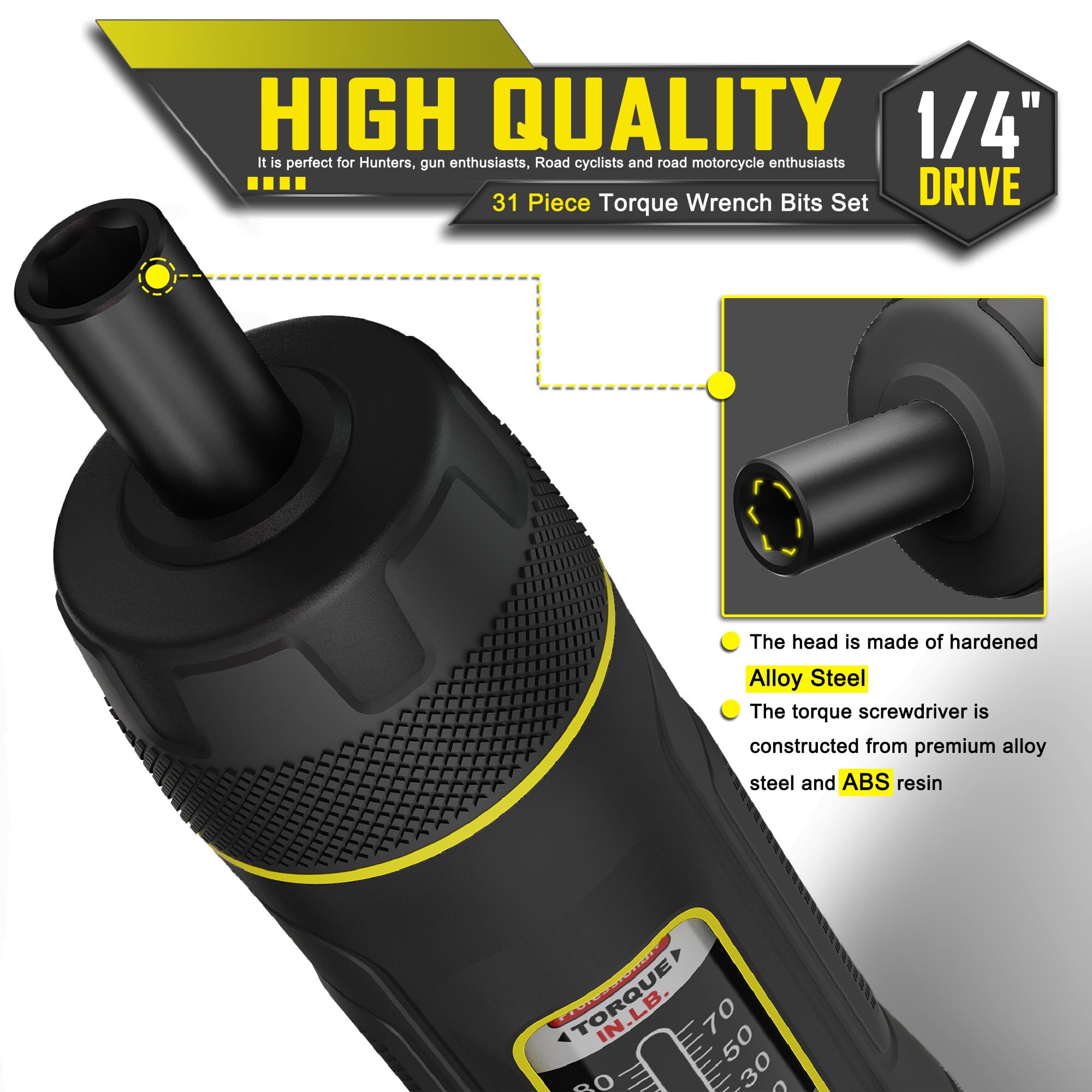 Aiourx Torque Screwdriver Set, 10-80 Inch Pounds lbs, 31